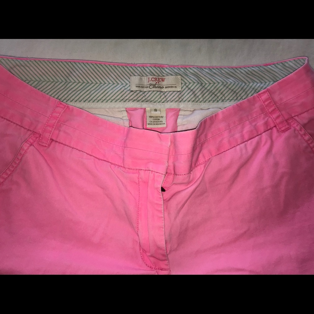 Pink J Crew Chino Shorts